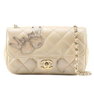 CHANEL "Peace" Emoji Quilted Lambskin Mini Flap